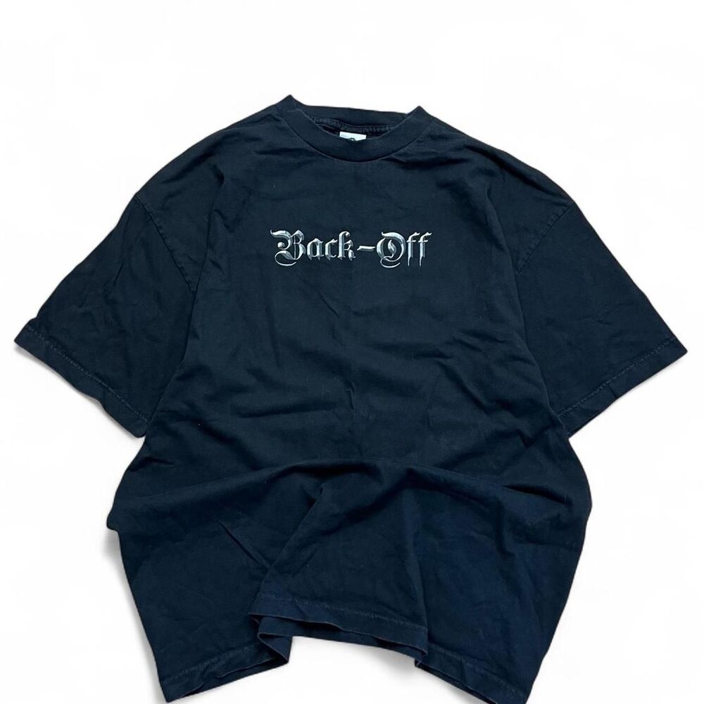 Aaa Men's "back off" Black and Navy T-shirt